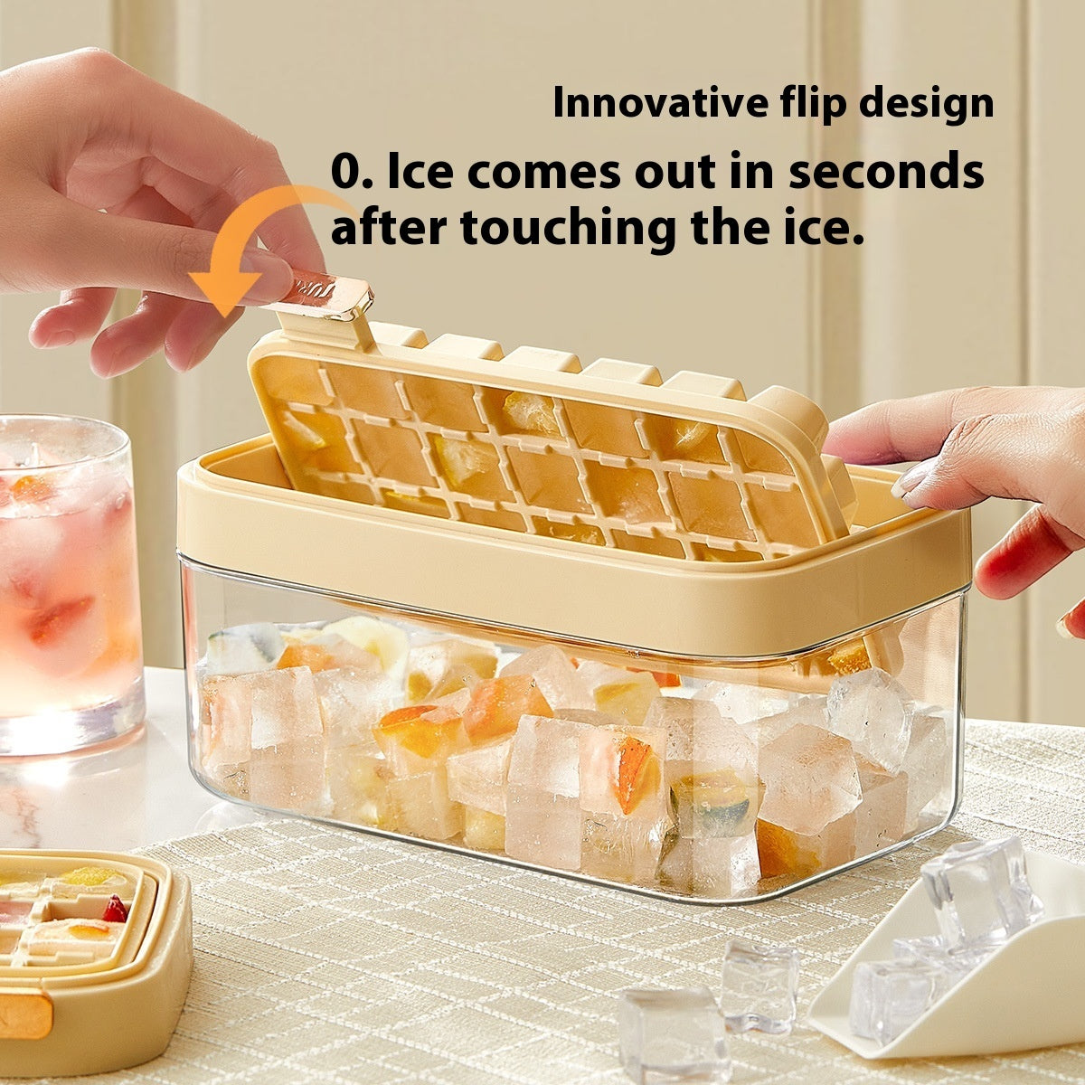 Ice Cube Mold One-click Deicing Press Flip Ice Maker Kitchen dealsniper-net