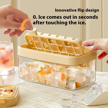 Ice Cube Mold One-click Deicing Press Flip Ice Maker Kitchen dealsniper-net