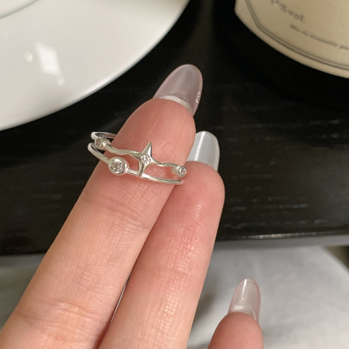 Ins Trendy 925 Silver Korean Style Open Finger Ring Jewelry Gym From House Style 5 1 PC