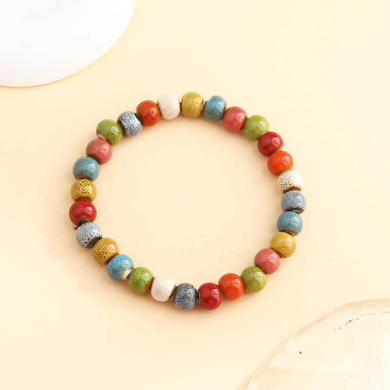 Cross-Border Retro Scenery Dezhou Ceramic Bracelet Jewelry Gym From House A 201 6mm beads Ceramic bracelet high temperat