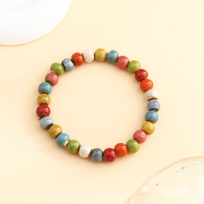 Cross-Border Retro Scenery Dezhou Ceramic Bracelet Jewelry Gym From House A 201 6mm beads Ceramic bracelet high temperat