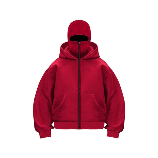 Men's And Women's Double-headed Zipper Hoodie Men Gym From House Red L