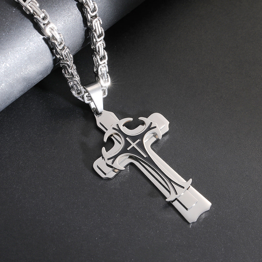 Fashion Jewelry Christian Trinity Latin Cross Necklace Jewelry dealsniper-net Silver