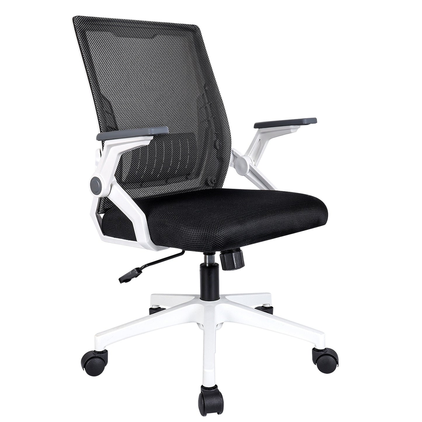 Ergonomic Office Chair Computer Desk Chair Comfy With Adjustable Lumbar Support Health DealSniper.net White and Black