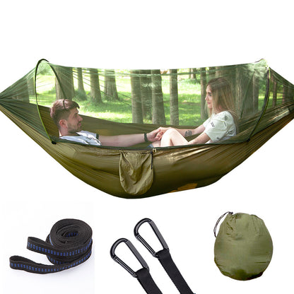 Fully Automatic Quick Opening Hammock With Mosquito Net Outdoor dealsniper-net Army green 250x120cm