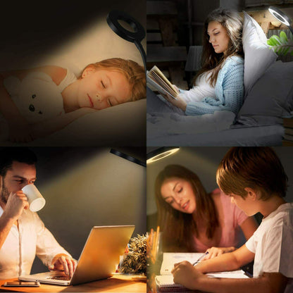 Clip On Desk Lamp LED Flexible Arm USB Dimmable Study Reading Table Night Light Home dealsniper-net