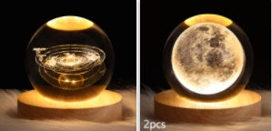 Luminous Starry Sky And Planets Moon Moon Crystal Ball Night Lamp
