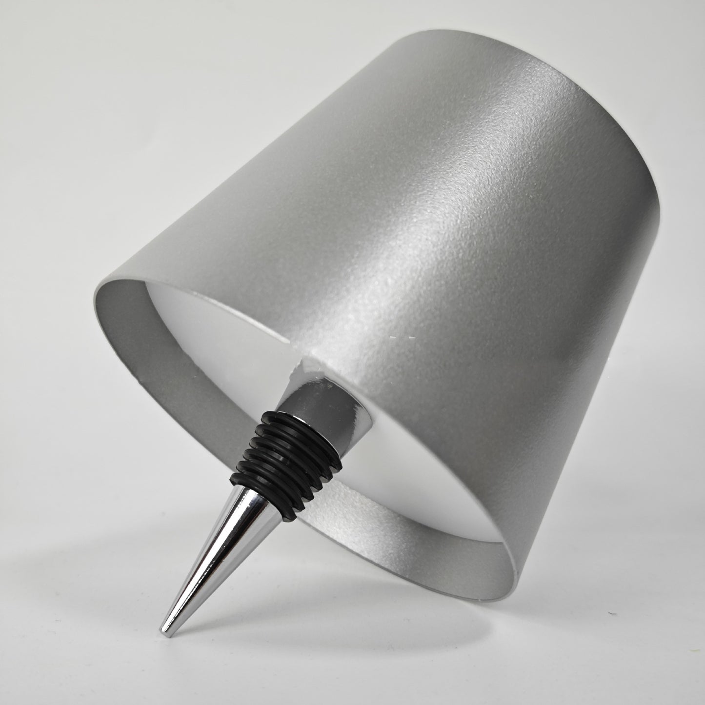 Wireless Desk Lamp LED Creative Wine Bottle Lamp Home Decor DealSniper.net TYPEC Plastic 2000mAh Silver gray Tricolor Light