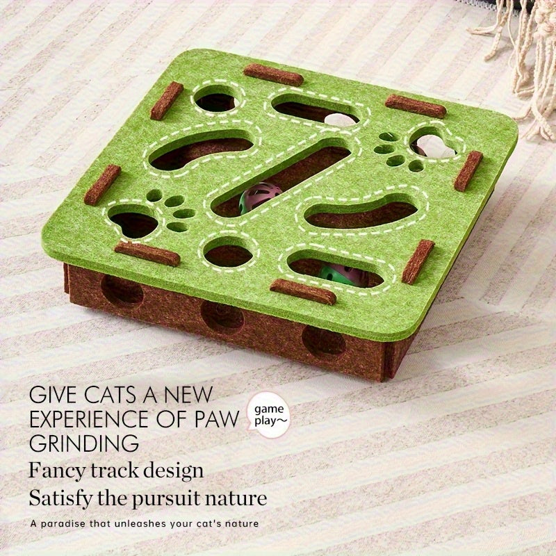 Interactive Cat Puzzle Toy With Maze Tunnel Bell Ball Pets dealsniper-net