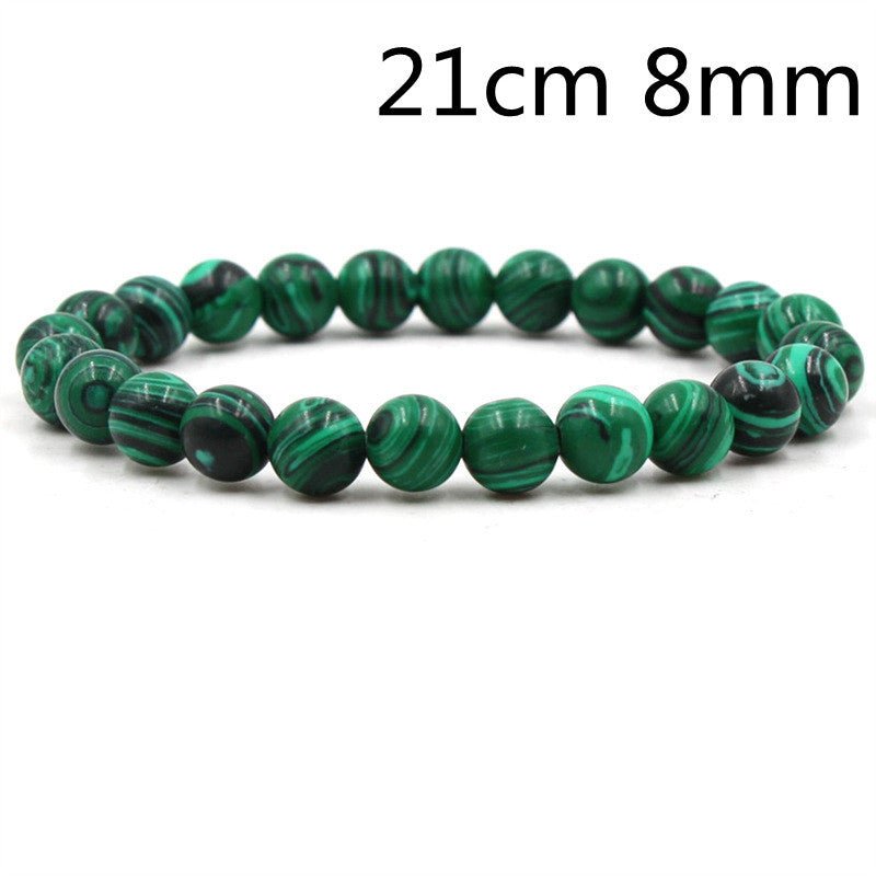 Classic Black Matte Green Malachite Bracelets Jewelry Jewelry dealsniper-net Green 21cm 8mm