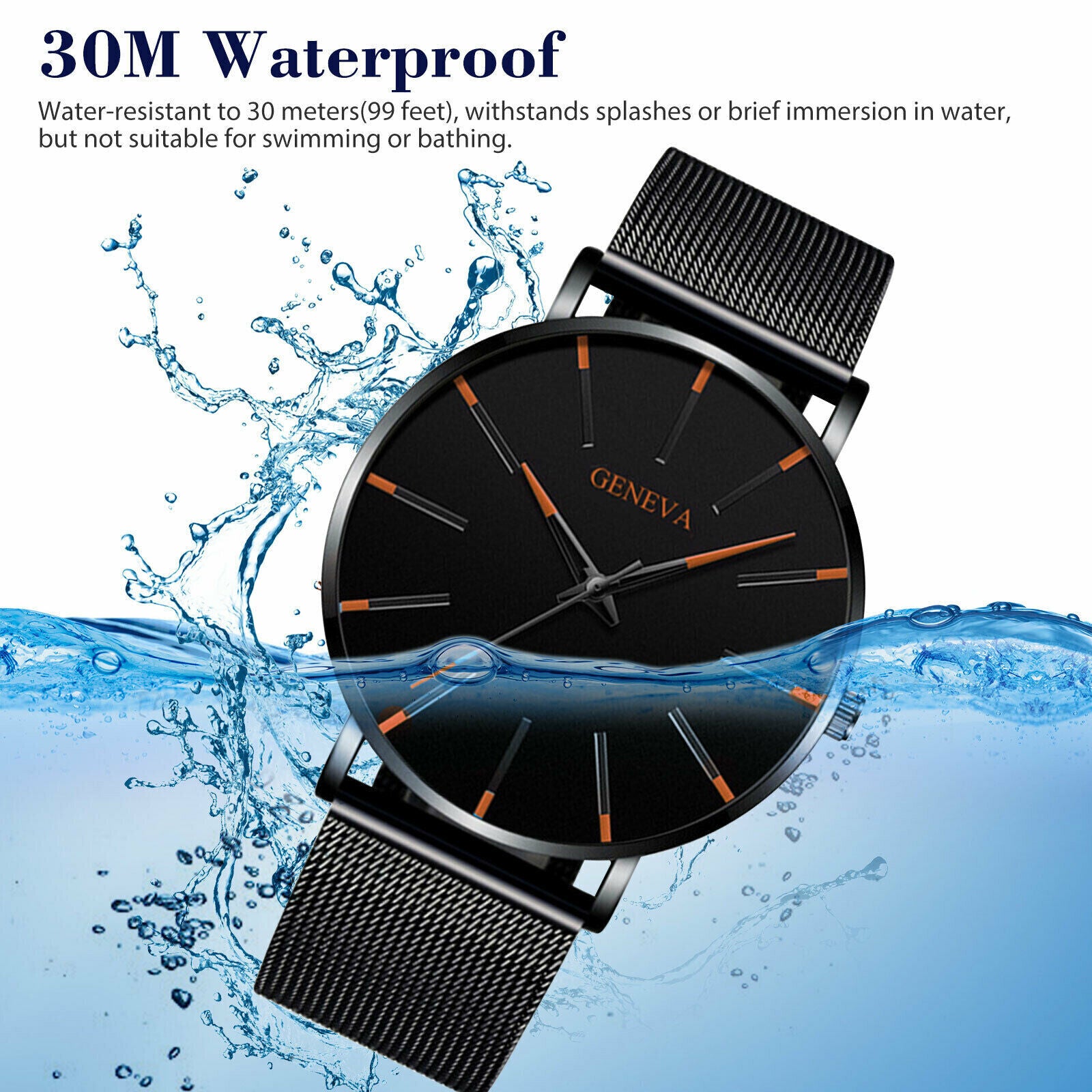 Waterproof Men's Watch Stainless Steel Quartz Analog Wristwatches Sport Fashion Men dealsniper-net