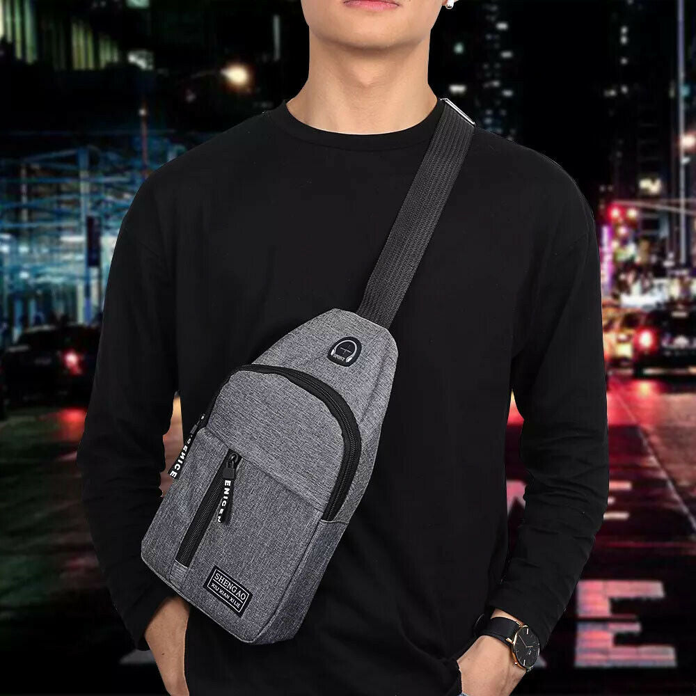 Mens Sling Bag Cross Body Handbag Chest Bag Shoulder Pack Outdoor DealSniper.net