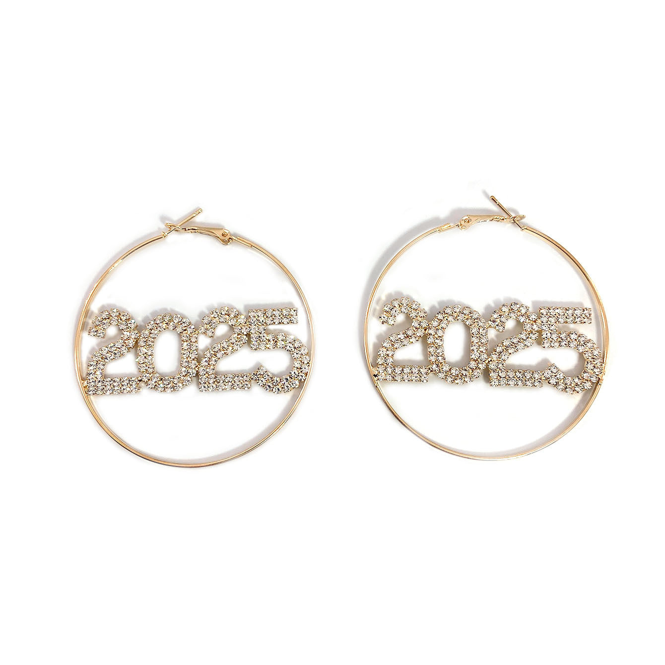 1 Pair Ring Earrings Fashion Full Rhinestone Earrings Jewelry dealsniper-net Gold