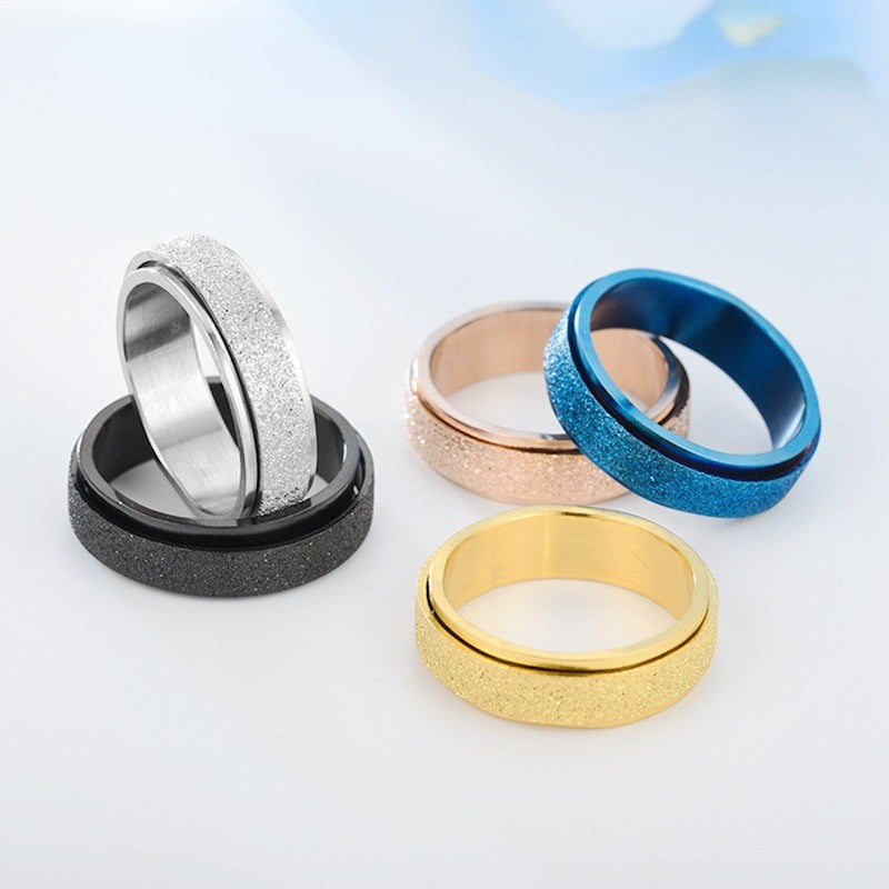 Anxiety Rings Rainbow Silver Color Relieve Stress Rings Jewelry Gym From House