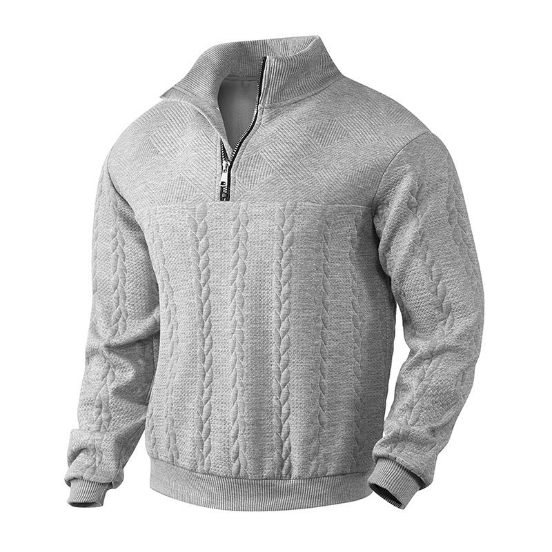 Men's Jacquard Fall Winter Long-sleeved Warm Pullover Men Gym From House