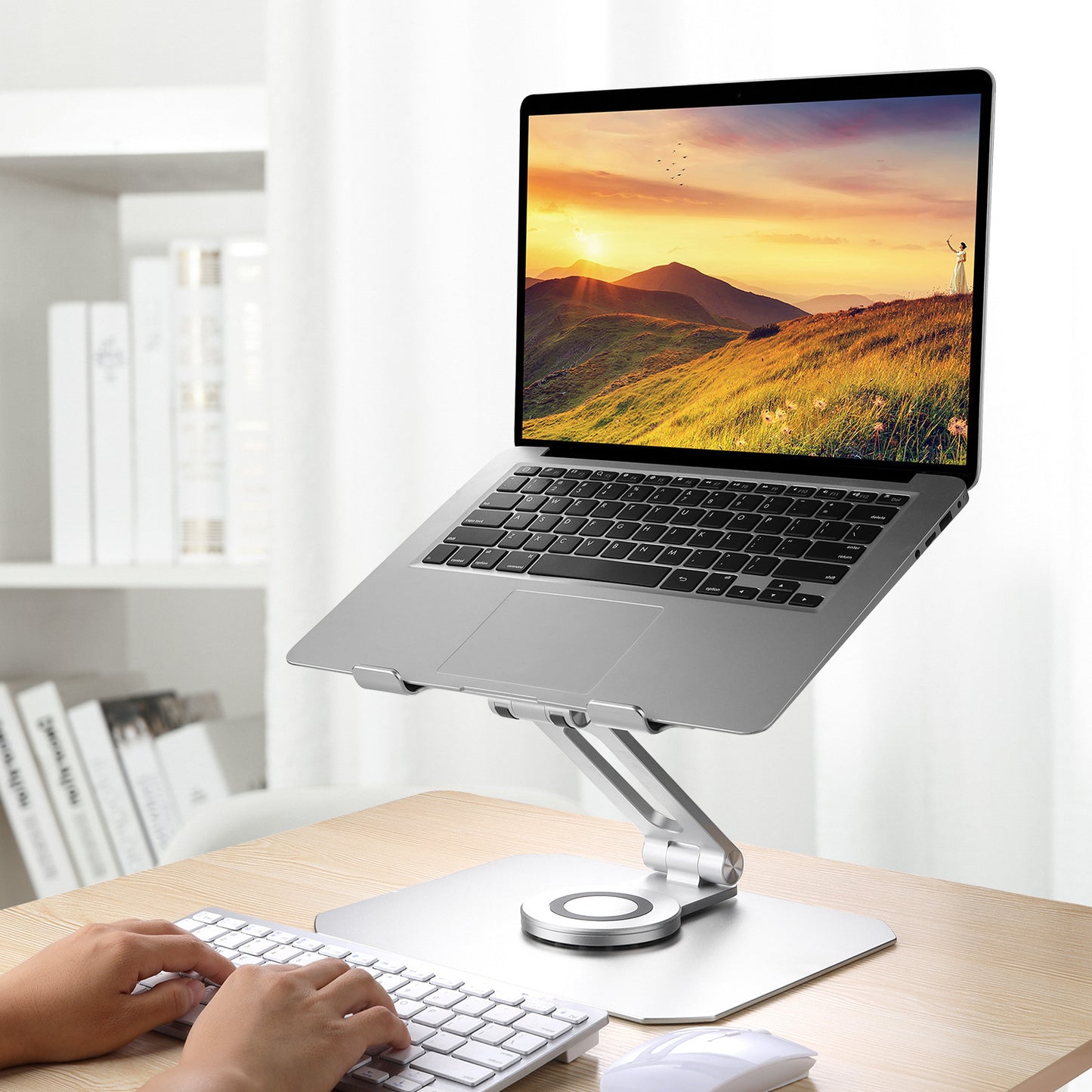 360 Degree Rotating Desktop Laptop Stand Electronics Gym From House