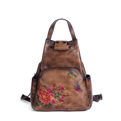 New Retro Rubbed Color First Layer Cowhide Handbags Women Gym From House Coffee