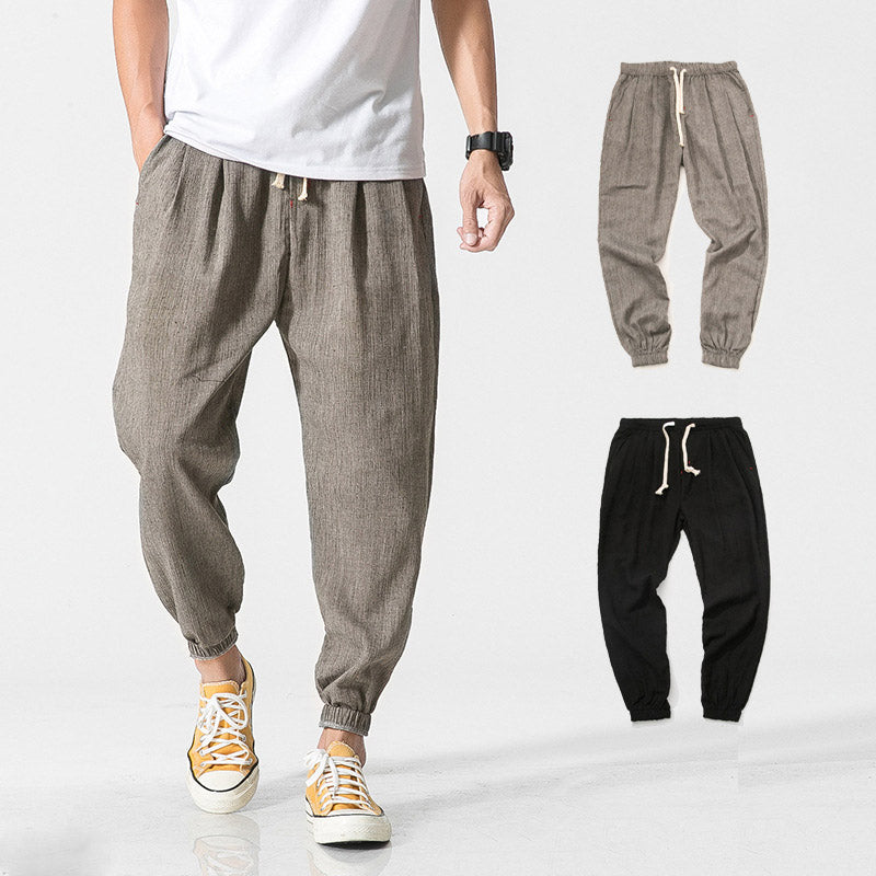 Fashion Men's Cotton And Linen Harem Pants Men dealsniper-net