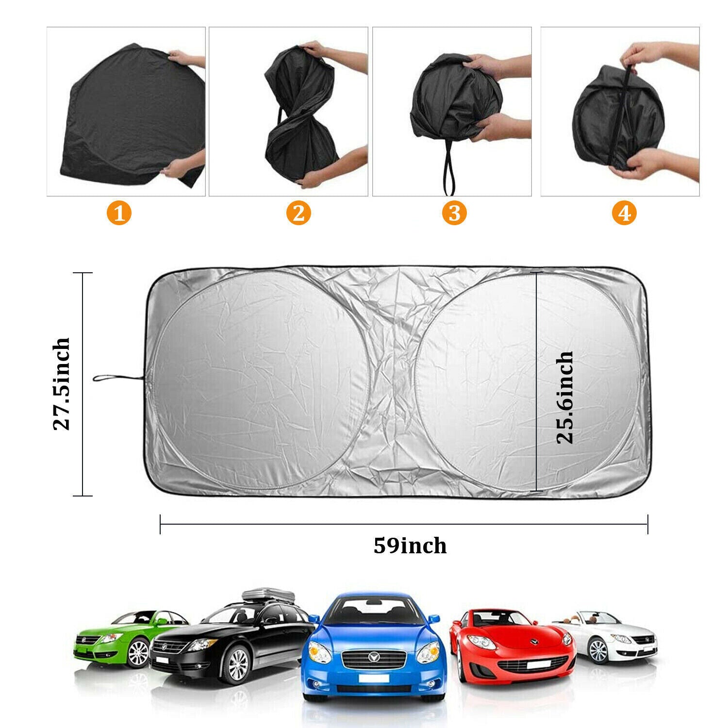 Foldable Car Front Rear Window Windshield Sun Shade Shield Cover Visor UV Block Vehicle dealsniper-net