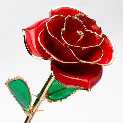 24K Gold-plated Rose Flower With A Gift Box Valentine's Day Gift