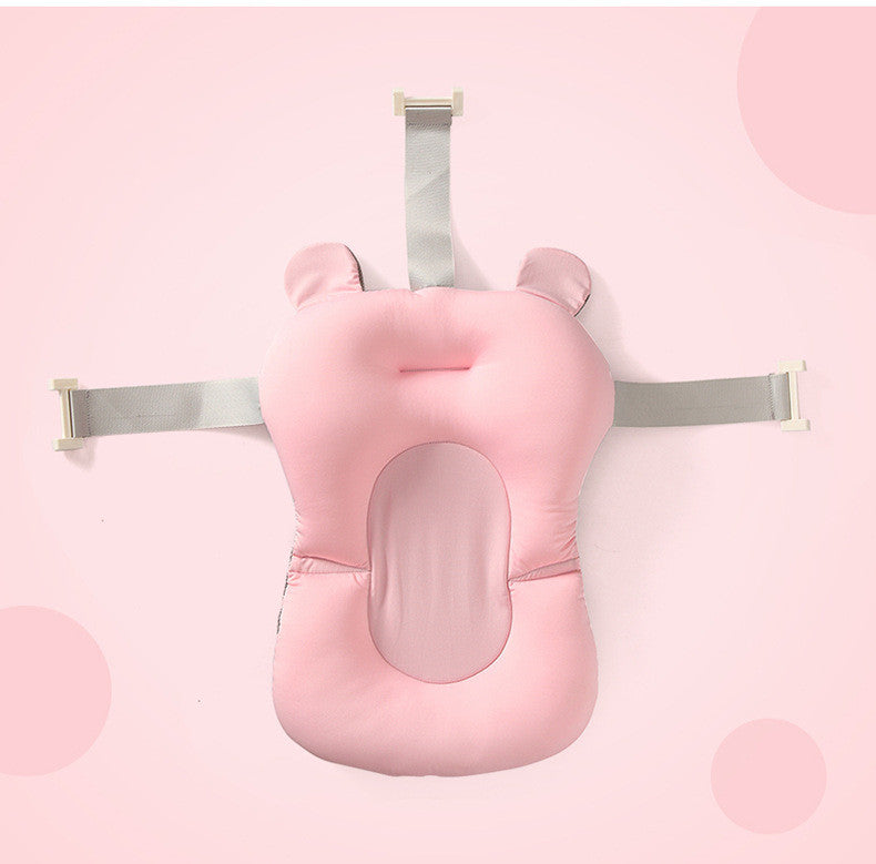 Baby Bath Seat Support Mat Foldable Baby Bath Tub Pad & Chair Deals DealSniper.net Pink bear bath mat Standard Model
