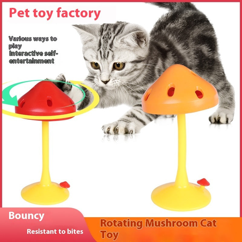 Pet Cat Bite Rotating Mushroom Relieving Stuffy Toy Pets dealsniper-net
