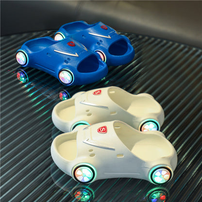 Kids Glowing Slippers Cartoon Car Sandals Children Sandals Anti Slip Boys Girls Luminous Slippers Summer Beach Shoes Kids dealsniper-net