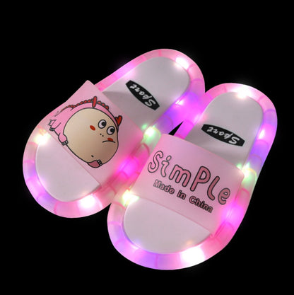 Children's Glowing Cartoon Dinosaur Slippers Kids Gym From House Pink 24or25