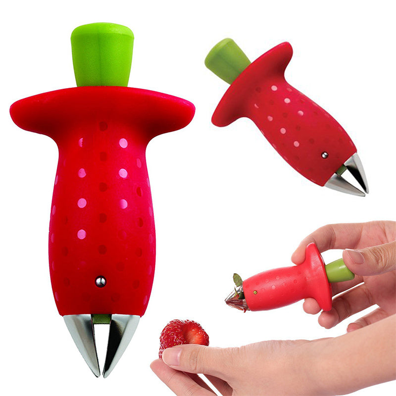 Strawberry Stem Remover Metal Plastic Fruit Leaf Remover Kitchen Gym From House