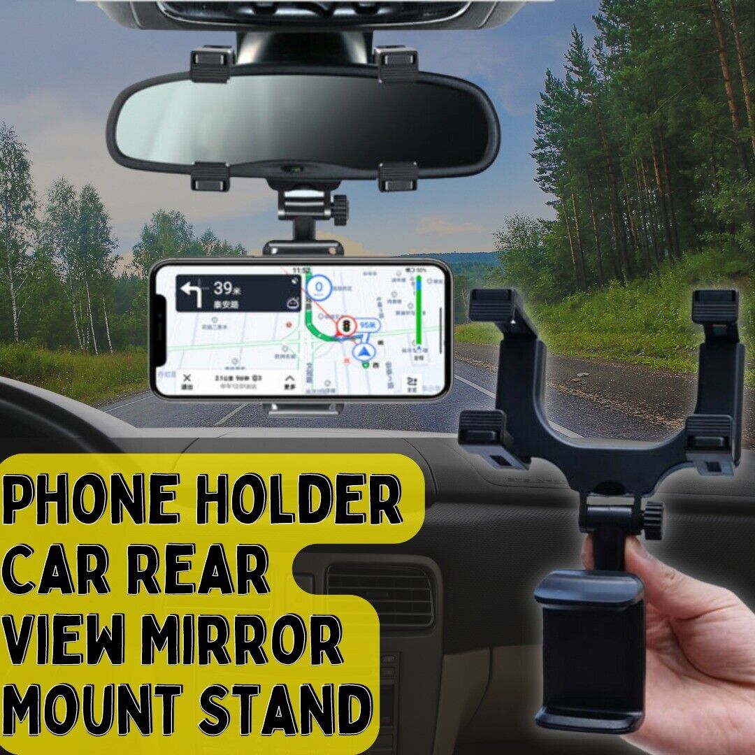 Universal 360 Rotation Car Rear View Mirror Mount Stand GPS Cell Phone Holder Phones dealsniper-net