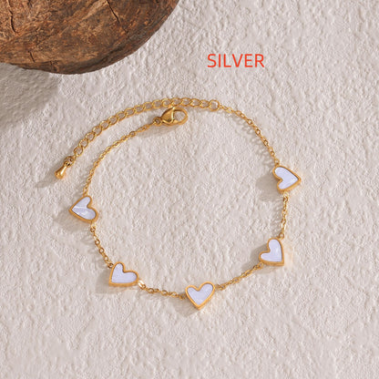 Ins Love Bracelet Stainless Steel Dripping Heart Bracelet Jewelry Gym From House Silver white