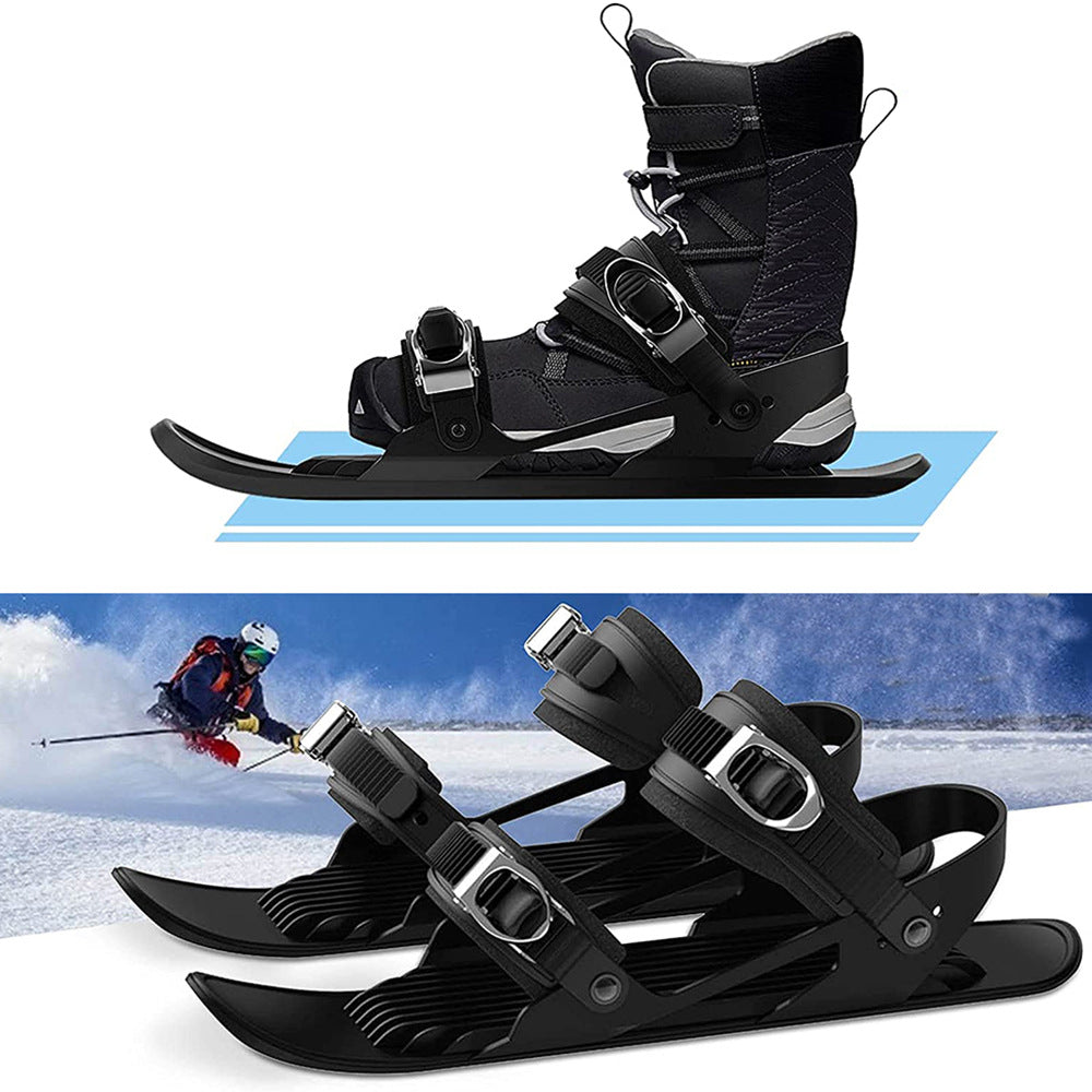 Mini Ski Skates Portable Short Skiboard Adjustable Skates Shoes For Snow Deals DealSniper.net 2021black boxed