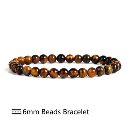 Natural Stone Bracelet Fashion Tiger Eyes Men Minimalist Beaded Jewelry dealsniper-net Tiger eye 19cm 6mm