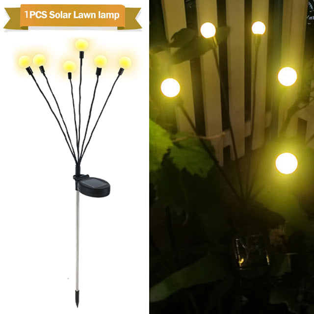 Simulation Firefly Solar Light Outdoor Garden Decoration Lawn Garden dealsniper-net 6solar Warm light 1PCS