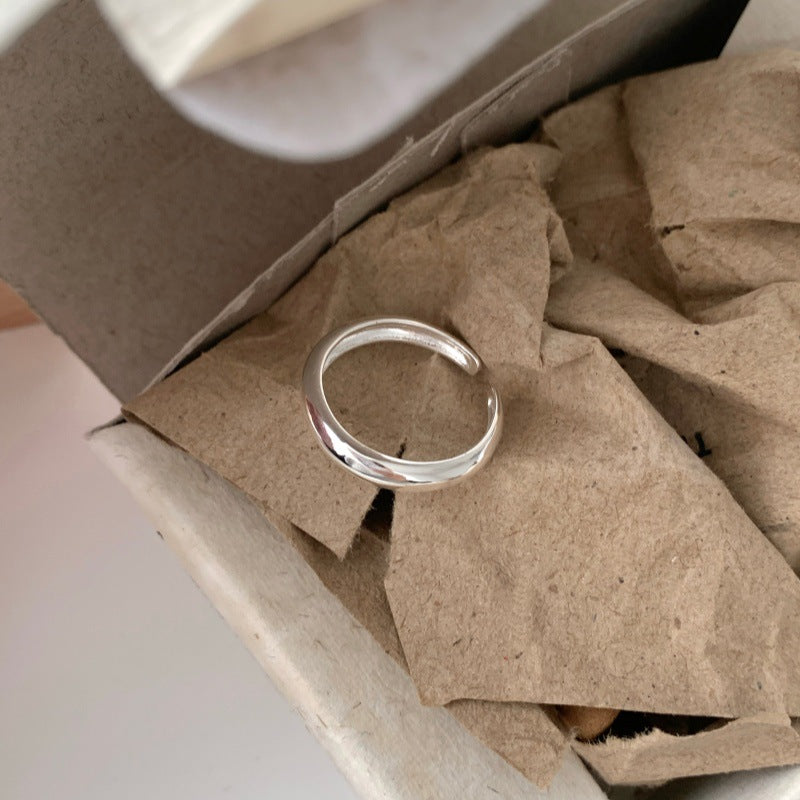 Korean Simple Minimalist Smooth Ring For Women Jewelry Gym From House