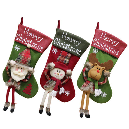 New Year Xmas Big Stockings Set Decorations Christmas