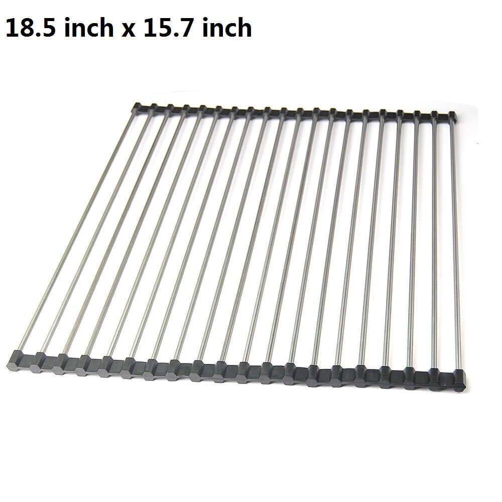 Kitchen Stainless Steel Sink Drain Rack Roll Up Dish Drying Drainer Mat Kitchen DealSniper.net