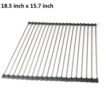 Kitchen Stainless Steel Sink Drain Rack Roll Up Dish Drying Drainer Mat Kitchen DealSniper.net