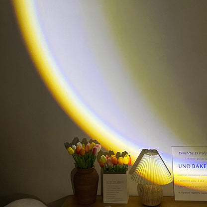 INS USB Moon Lamp LED Rainbow Neon Night Sunset Light Projector