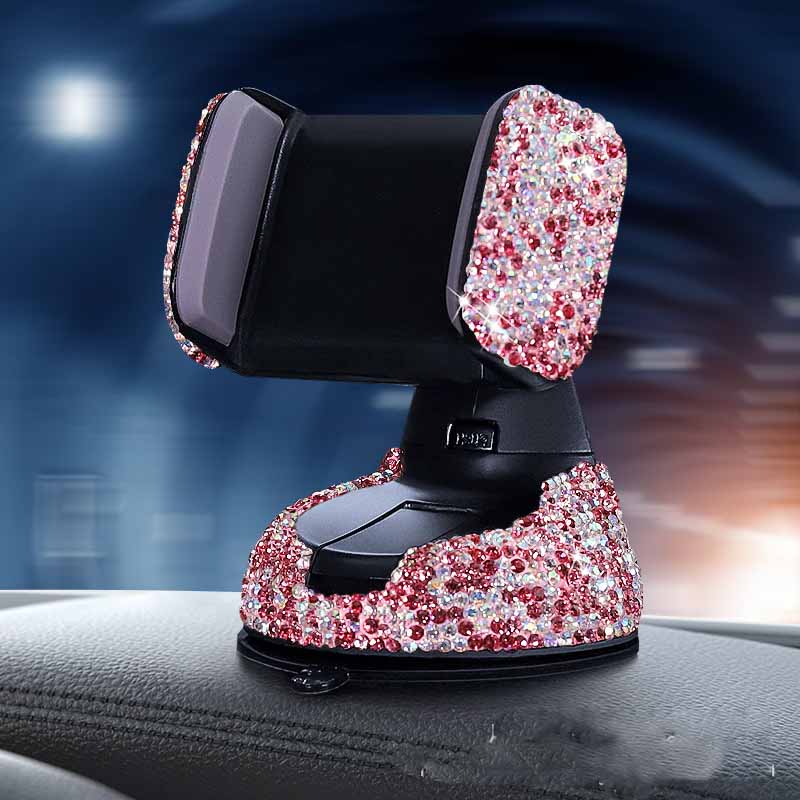 Multifunctional Air Outlet Diamond-encrusted Car Phone Holder Vehicle dealsniper-net Pink