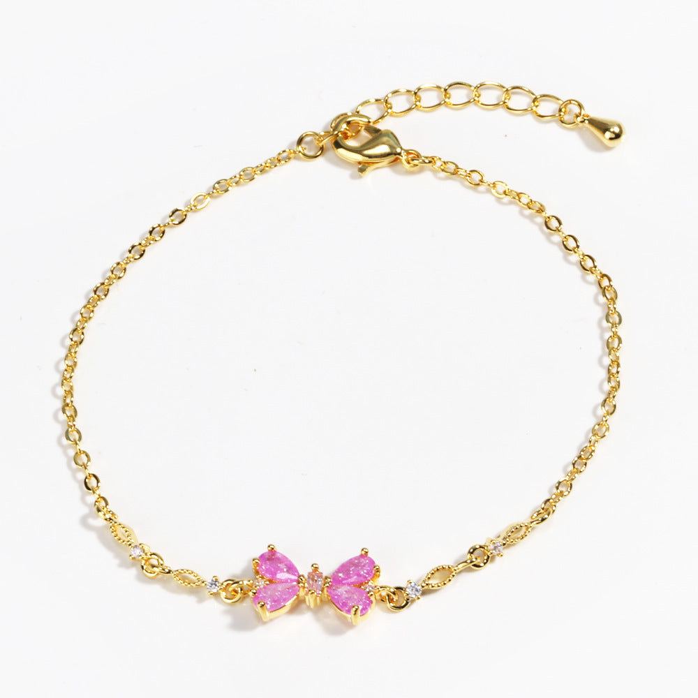 Sweet Bow Heart Rhinestone Bracelet Y2K Ins Fashion Jewelry dealsniper-net Style 4 Gold