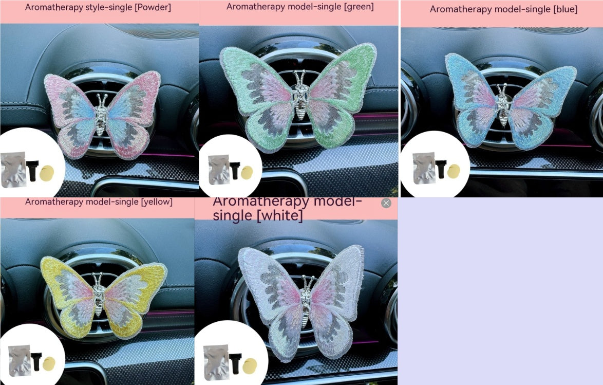 Moving Embroidery Butterfly Center Console Air Outlet