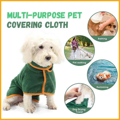 Dog Bathrobe Pet Drying Coat Microfiber Absorbent Towel Pets Gym From House