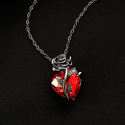 Punk Rose Love Necklace Fashion Personality Heart-shaped Jewelry dealsniper-net