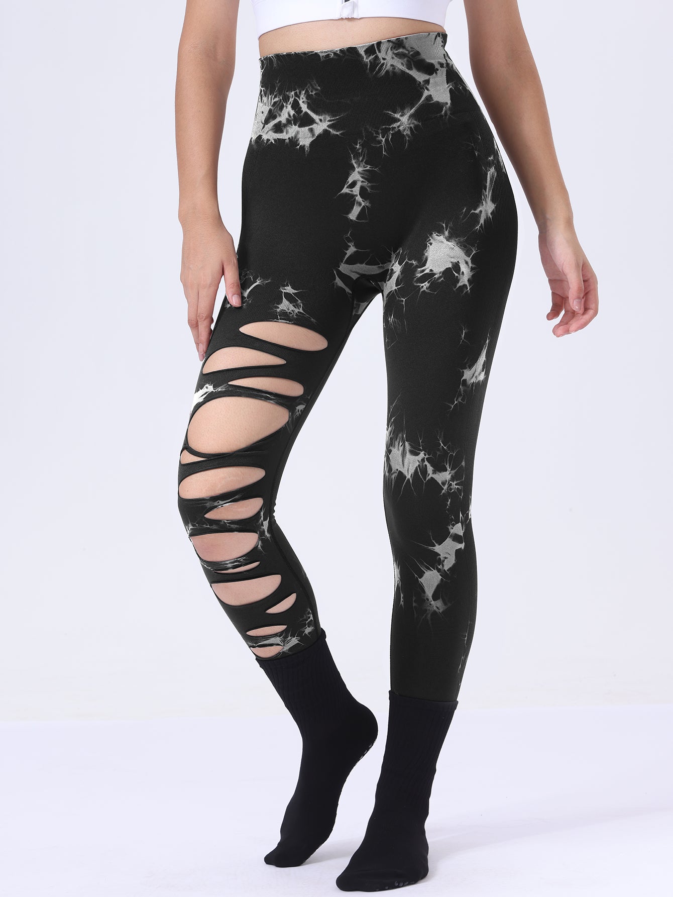 Butt Lifting Yoga Gym Athletic Pants, Hollow Out Tummy Control Women Gym From House Black L
