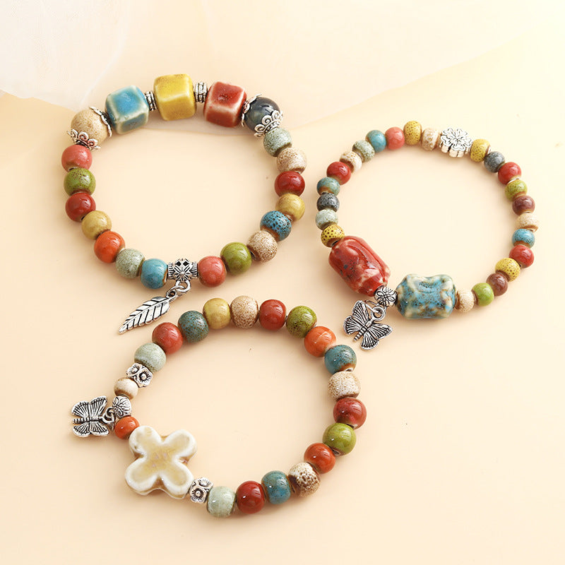 Cross-Border Retro Scenery Dezhou Ceramic Bracelet Jewelry Gym From House