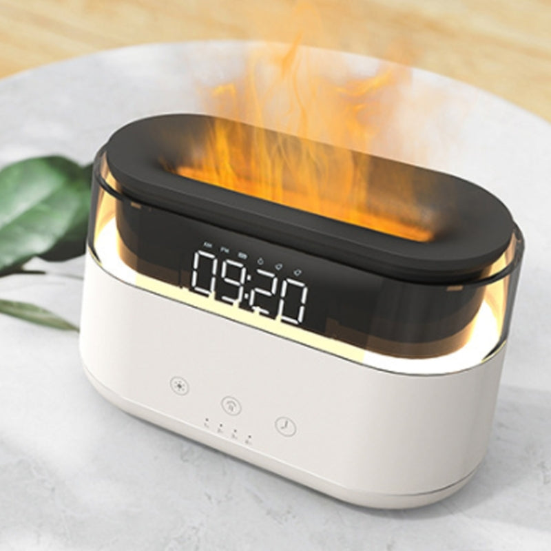 Flame Humidifier With Clock Bedroom