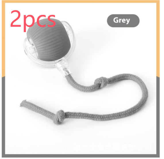 Electric Cat Toy Automatic Cat Ball Self-entertainment Rolling Ball Pets DealSniper.net Grey with rope Birdsong 2PCS