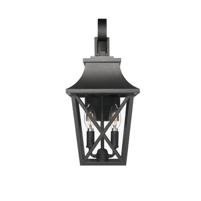 Black Outdoor Wall Light 2 Lights Large Outdoor Modern Wall Light