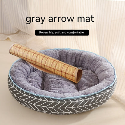 Four Seasons Universal Cat Nest For Deep Sleep Pets dealsniper-net Gray Arrow Summer Sleeping Mat L